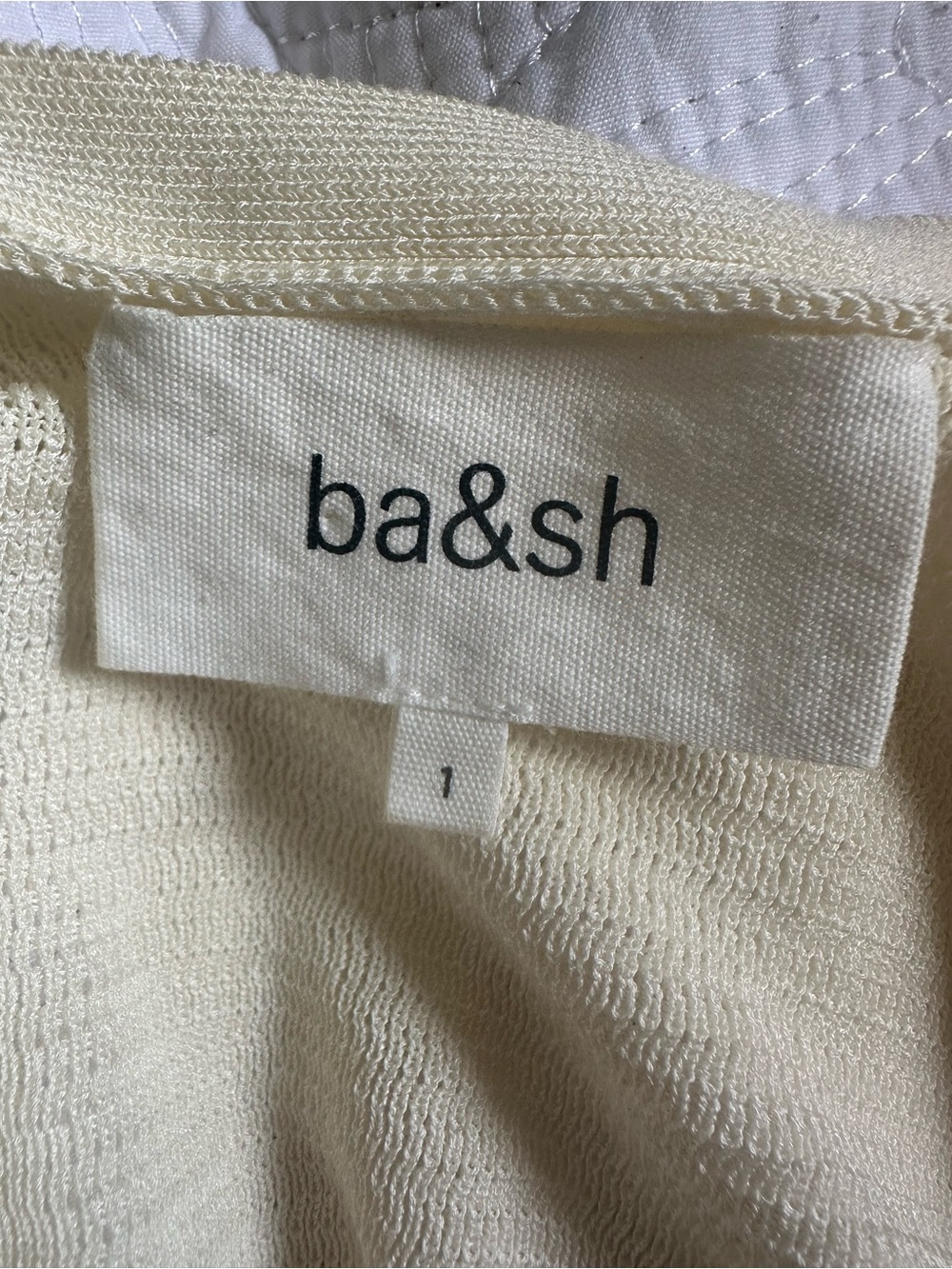 ba&sh Cream Ruffle-Sleeve Button Front Peplum Top - Picture 5 of 9